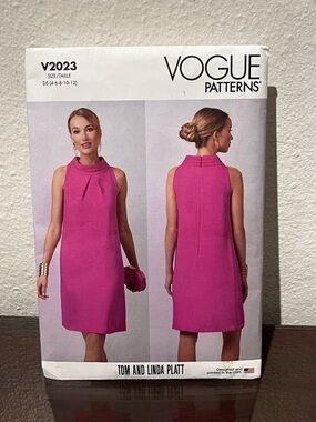 "Misses' Dress" ©2024 Vogue Tom & Linda Platt Pattern V2023 4-6-8-10-12 NEW!